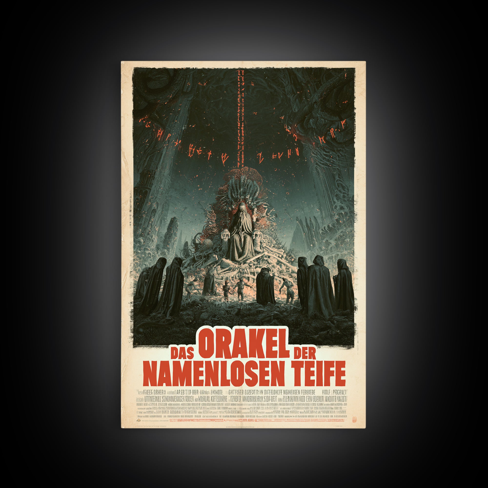 The Oracle Of The Nameless Deep, German Language Horror Movie Poster, 1960s Horror Art, Classic Monster Poster, Canvas Print
