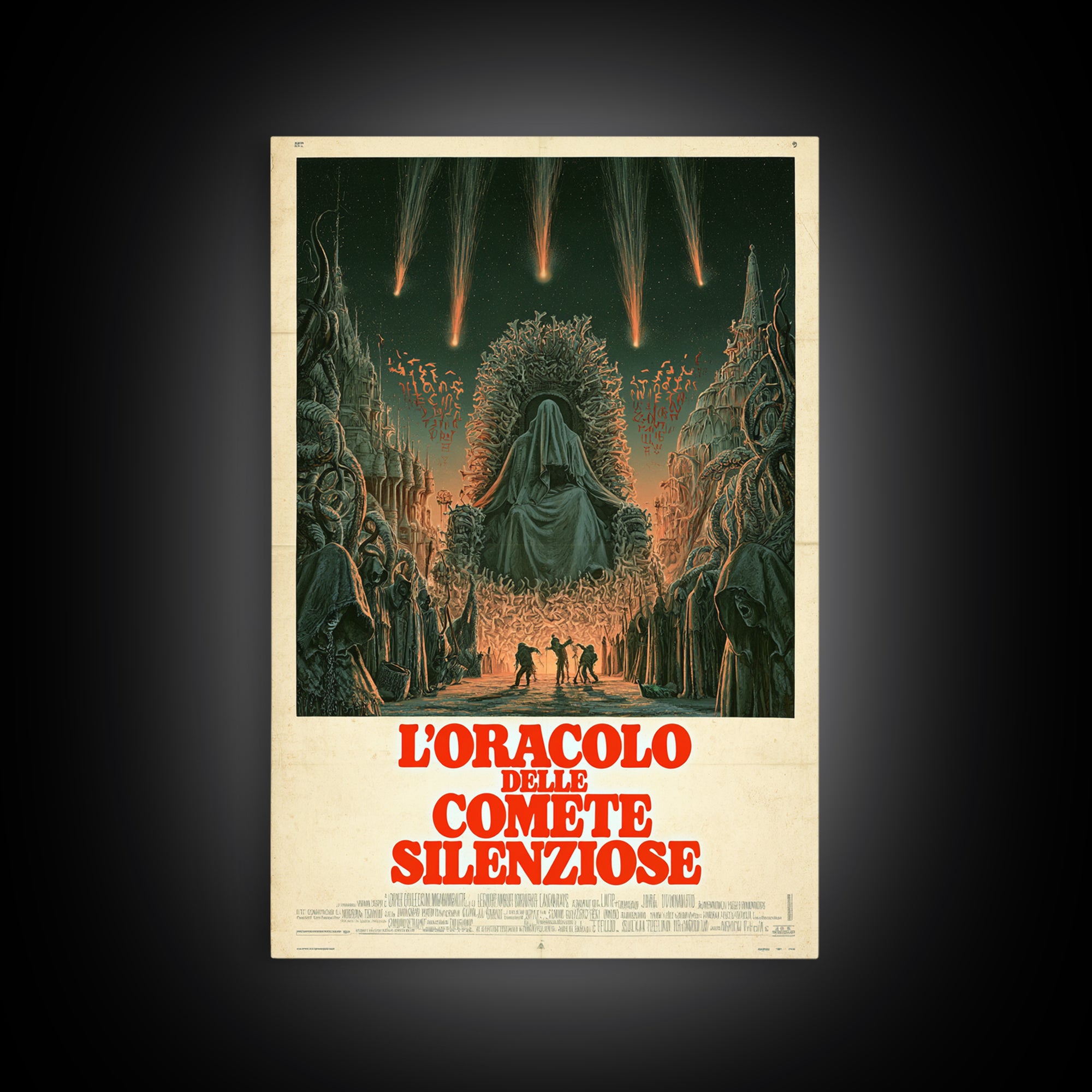 The Oracle Of Silent Comets, Italian Language Horror Movie Poster, 1970s Horror Art, Eldritch Cinema Wall Art, Framed Canvas Print