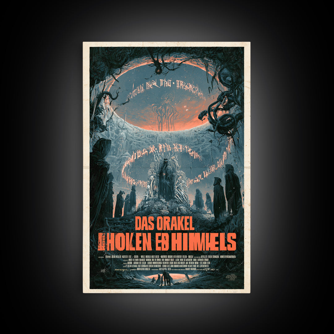 The Oracle Of The Hollow Sky, German Language Horror Movie Poster, 1960s Horror Art, Eldritch Cinema Wall Art, Framed Canvas Print