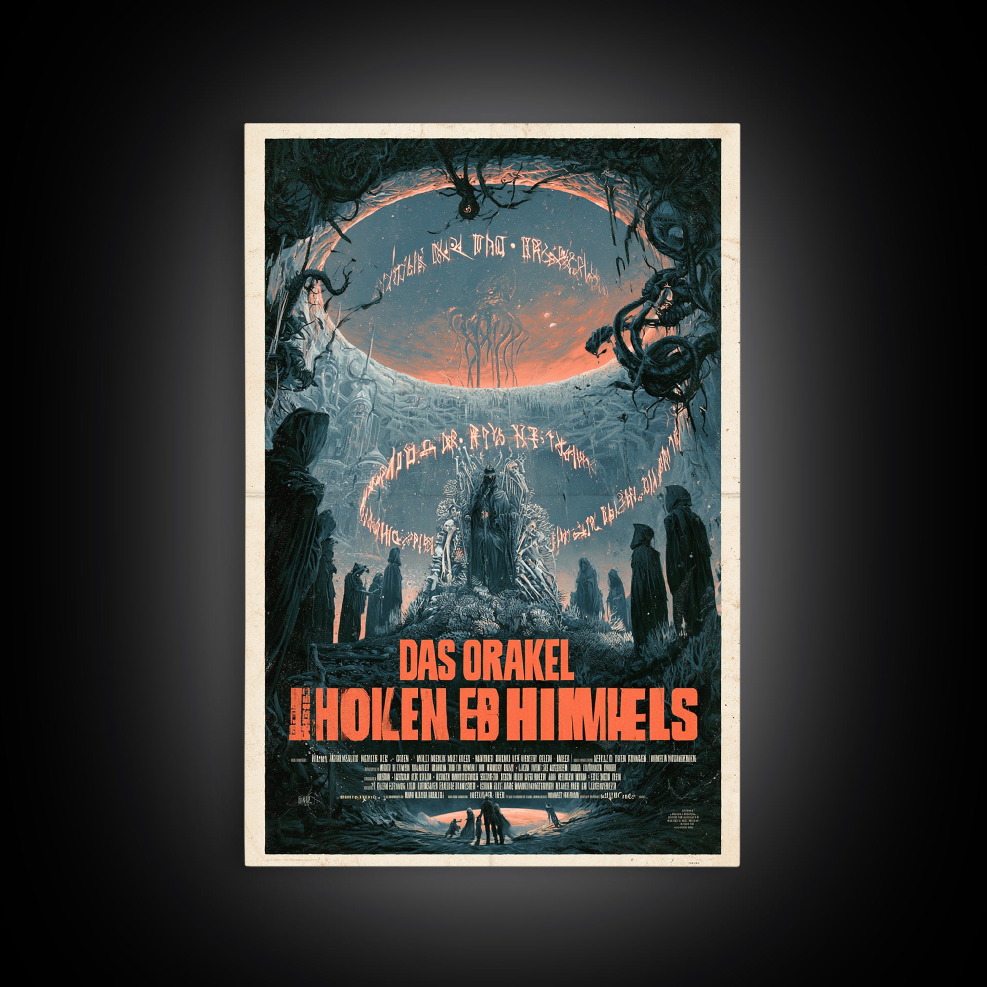 The Oracle Of The Hollow Sky, German Language Horror Movie Poster, 1960s Horror Art, Eldritch Cinema Wall Art, Framed Canvas Print