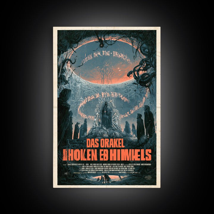 The Oracle Of The Hollow Sky, German Language Horror Movie Poster, 1960s Horror Art, Eldritch Cinema Wall Art, Framed Canvas Print