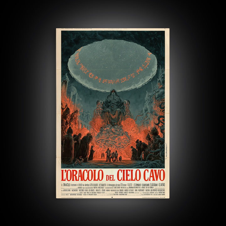 The Oracle Of The Hollow Sky, Italian Language Horror Movie Poster, 1970s Horror Art, Cult Horror Poster, Framed Canvas Print