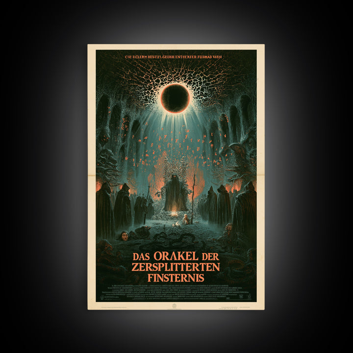 The Oracle Of The Shattered Eclipse, German Language Horror Movie Poster, 1960s Horror Art, Eldritch Cinema Wall Art, Framed Canvas Print