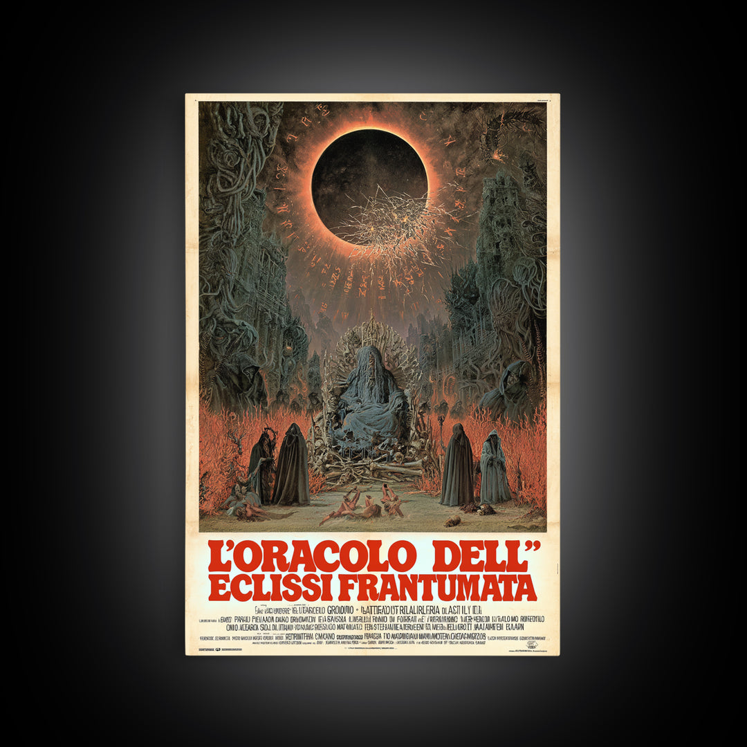 The Oracle Of The Shattered Eclipse, Italian Language Horror Movie Poster, 1970s Horror Art, Cult Horror Poster, Framed Canvas Print