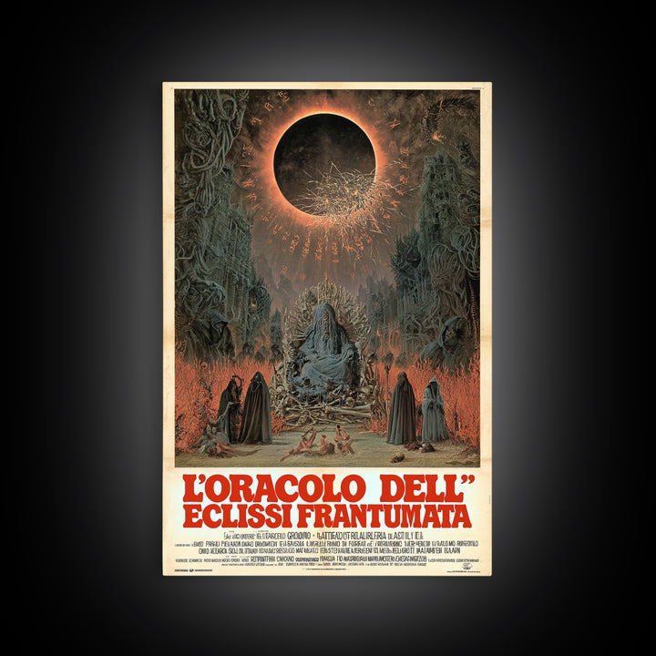 The Oracle Of The Shattered Eclipse, Italian Language Horror Movie Poster, 1970s Horror Art, Cult Horror Poster, Framed Canvas Print