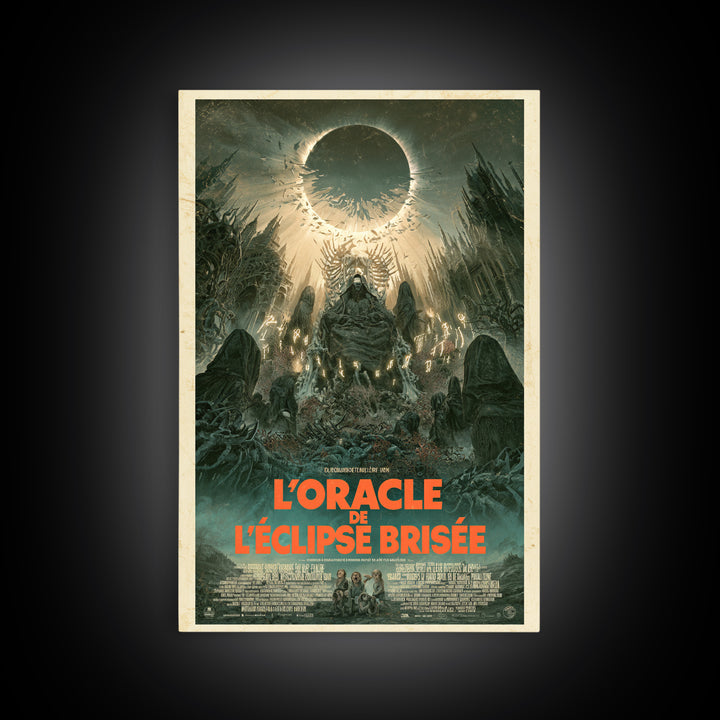 The Oracle Of The Shattered Eclipse, French Language Horror Movie Poster, 1960s Horror Art, Gothic Cinema Wall Art, Framed Canvas Print