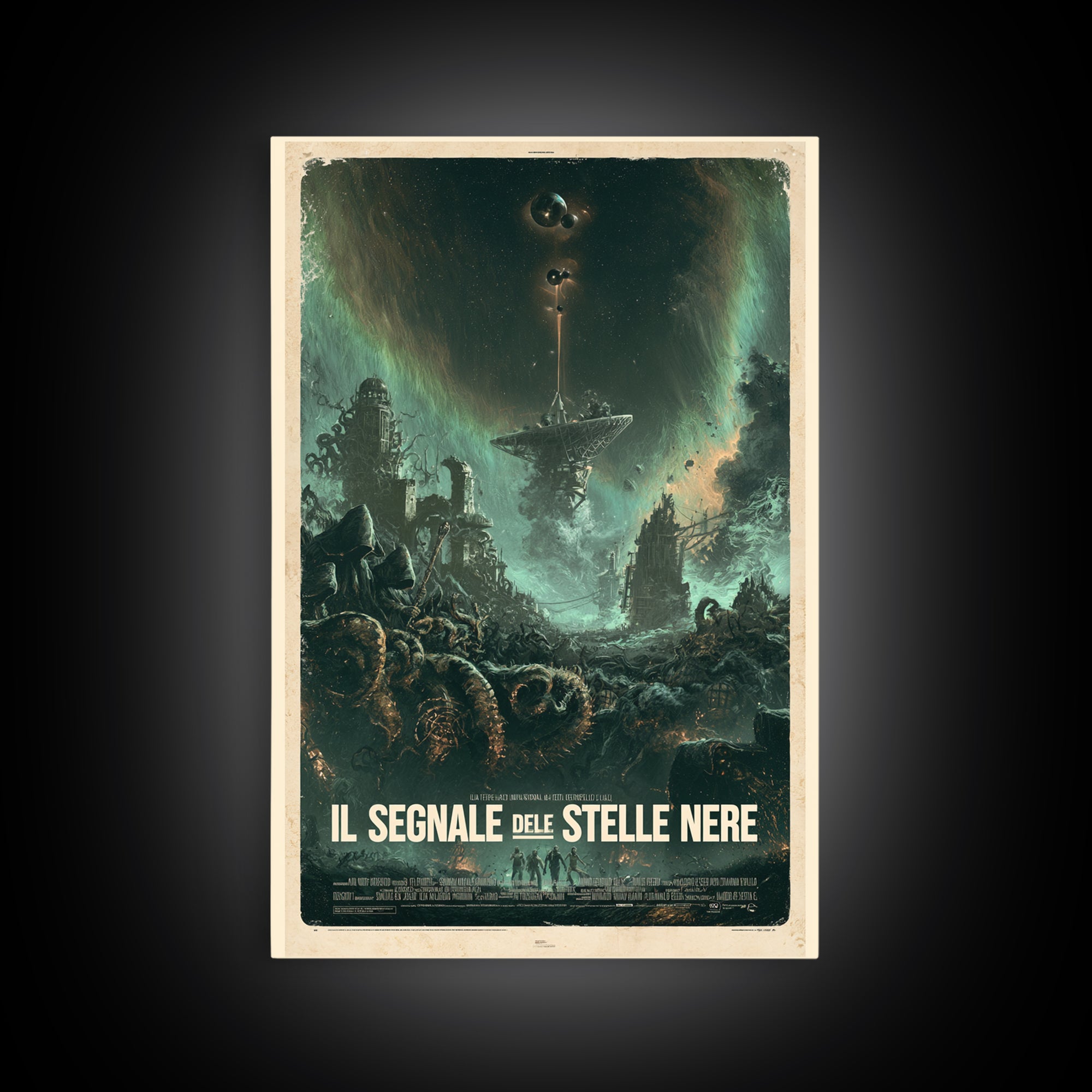 The Signal Of Black Stars, Italian Language Horror Movie Poster, 1970s Horror Art, Eldritch Cinema Wall Art, Framed Canvas Print