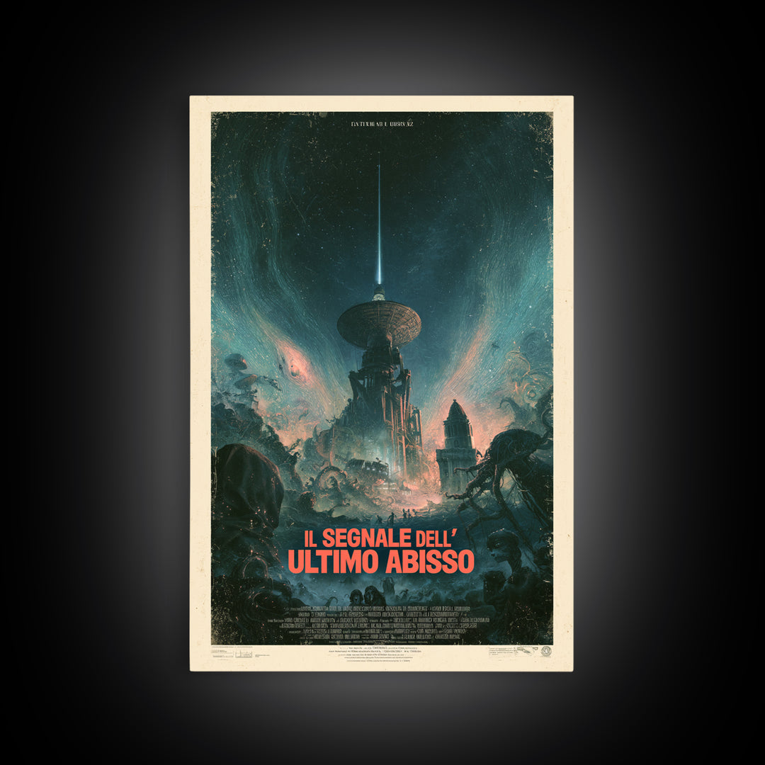The Signal Of The Last Abyss, Italian Language Horror Movie Poster, 1970s Horror Art, Gothic Cinema Wall Art, Framed Canvas Print