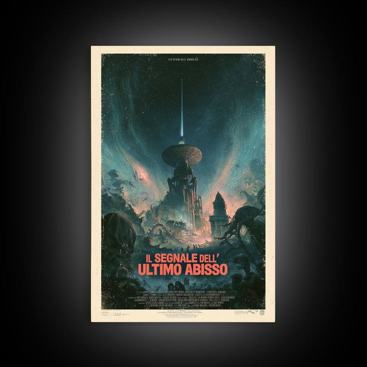 The Signal Of The Last Abyss, Italian Language Horror Movie Poster, 1970s Horror Art, Gothic Cinema Wall Art, Framed Canvas Print