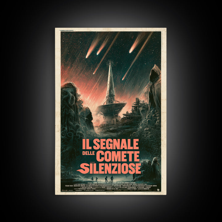 The Signal Of Silent Comets, Italian Language Horror Movie Poster, 1970s Horror Art, Cult Horror Poster, Framed Canvas Print