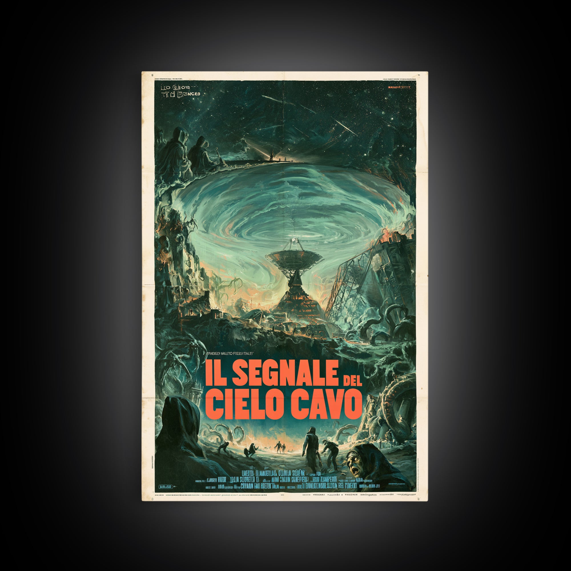The Signal Of The Hollow Sky, Italian Language Horror Movie Poster, 1970s Horror Art, Classic Monster Poster, Canvas Print, Halloween Decor