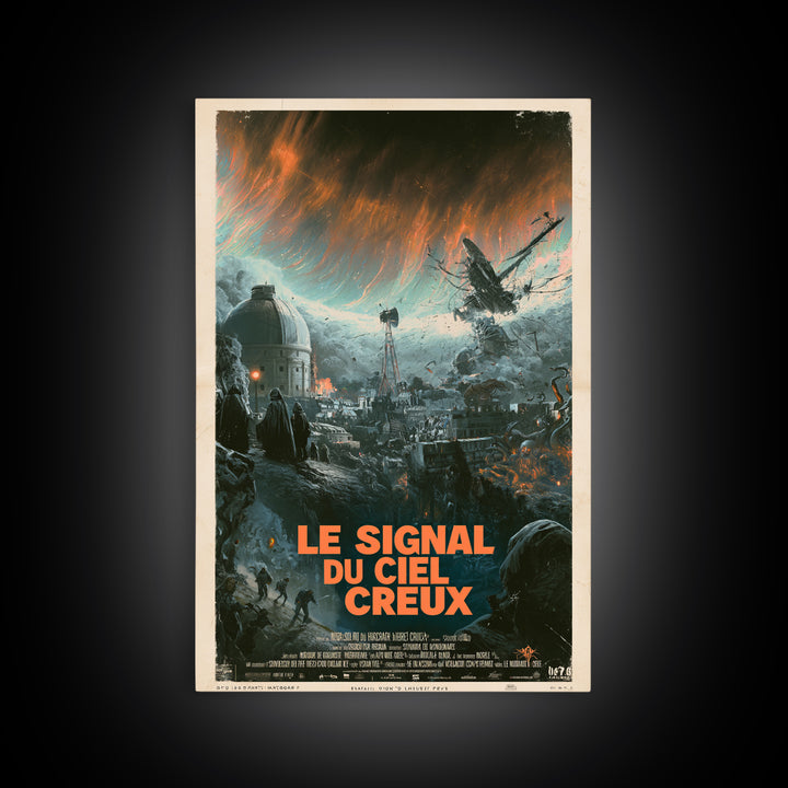 The Signal Of The Hollow Sky, French Language Horror Movie Poster, 1960s Horror Art, Lovecraftian Horror Poster, Framed Canvas Print