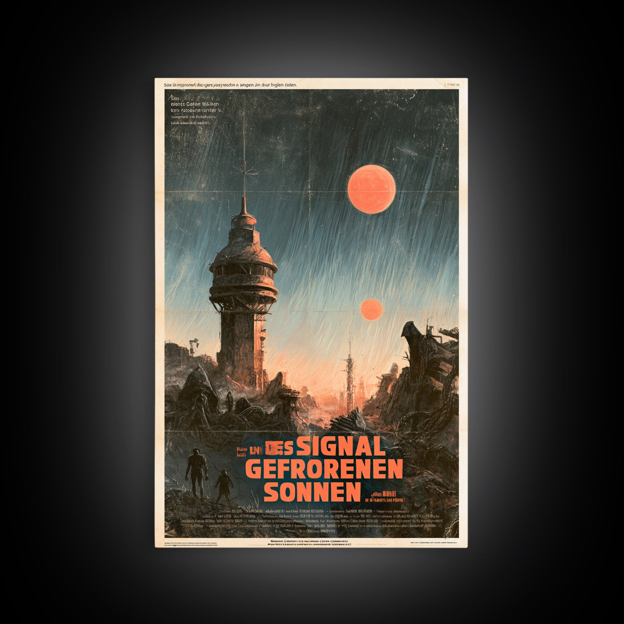 The Signal Of Frozen Suns, German Language Horror Movie Poster, 1960s Horror Art, Lovecraftian Horror Poster, Framed Canvas Print