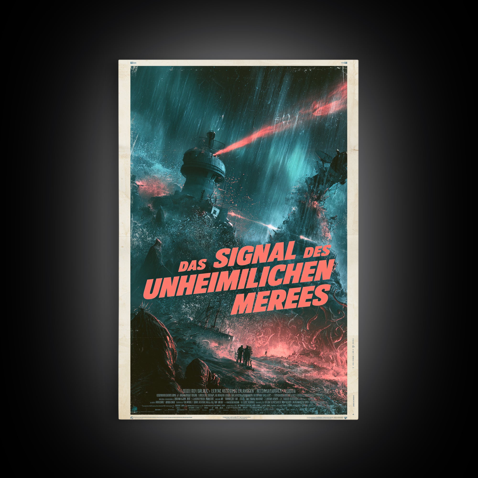 The Signal Of The Eldritch Sea, German Language Horror Movie Poster, 1960s Horror Art, Classic Monster Poster, Canvas Print