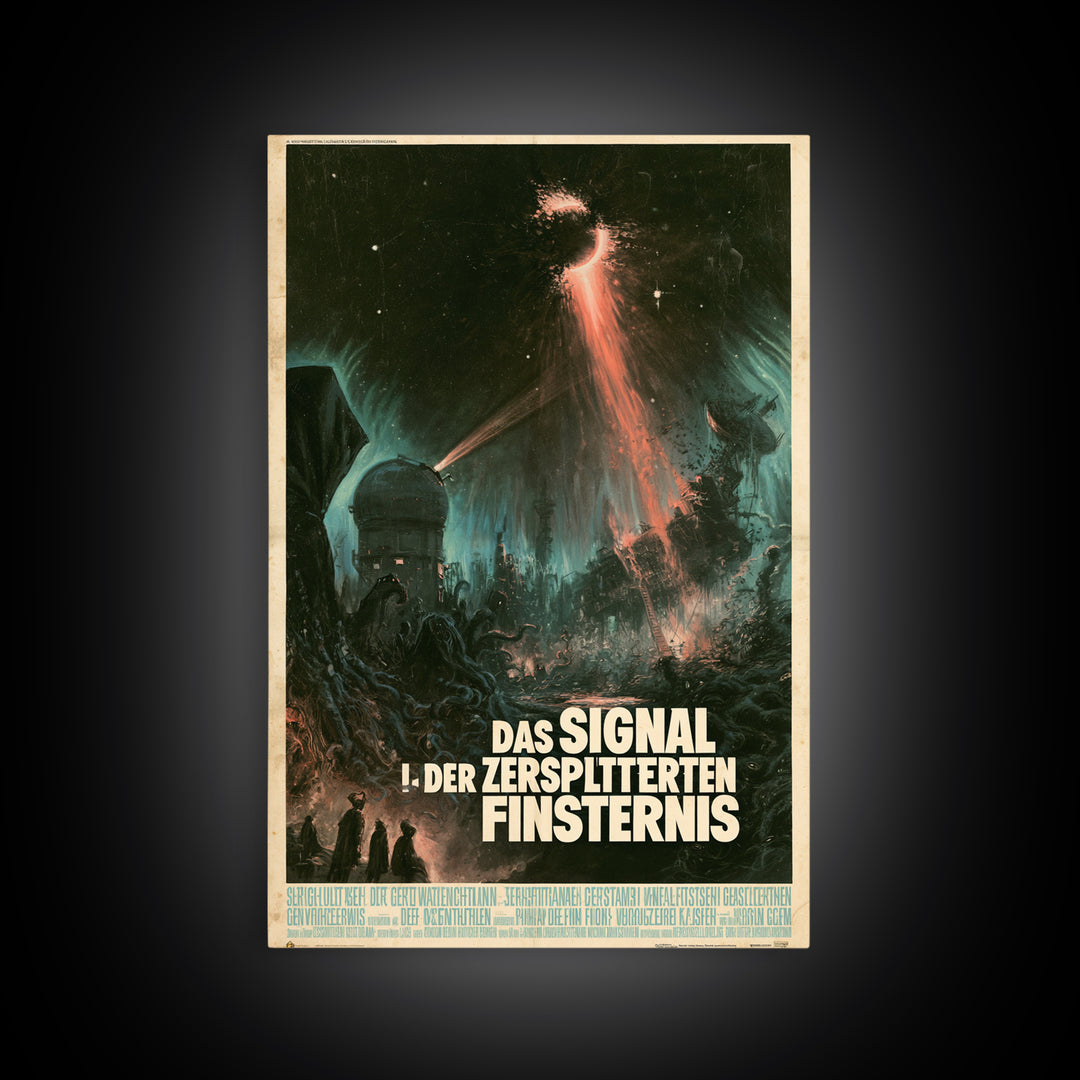 The Signal Of The Shattered Eclipse, German Language Horror Movie Poster, 1960s Horror Art, Retro Horror Movie Art, Canvas Print