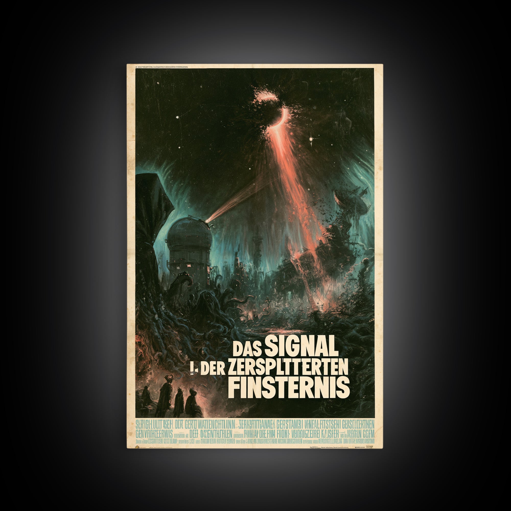 The Signal Of The Shattered Eclipse, German Language Horror Movie Poster, 1960s Horror Art, Retro Horror Movie Art, Canvas Print