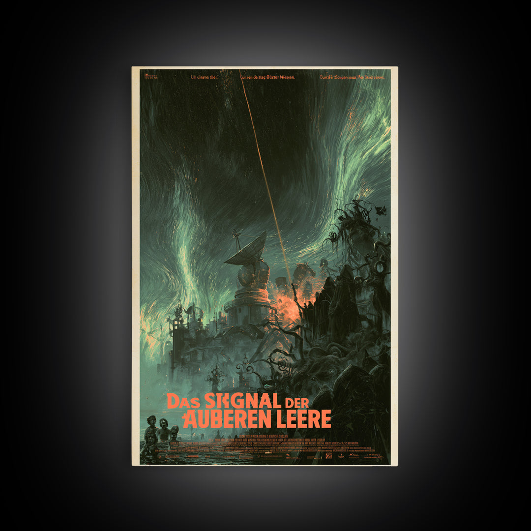The Signal Of The Outer Void, German Language Horror Movie Poster, 1960s Horror Art, Lovecraftian Horror Poster, Framed Canvas Print
