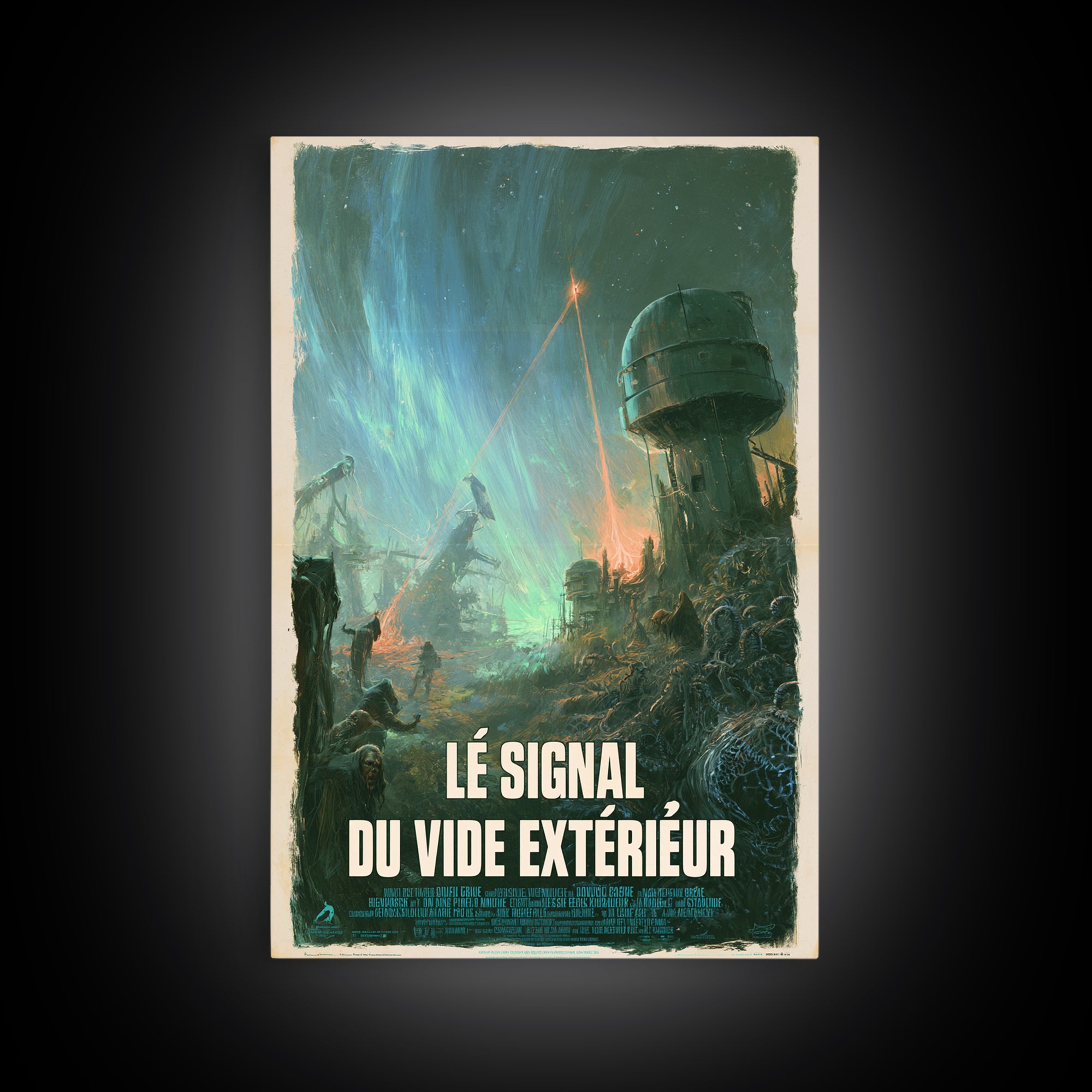The Signal Of The Outer Void, French Language Horror Movie Poster, 1960s Horror Art, Gothic Cinema Wall Art, Framed Canvas Print