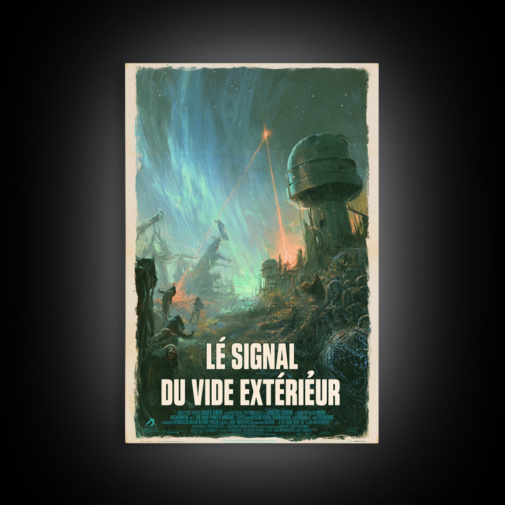 The Signal Of The Outer Void, French Language Horror Movie Poster, 1960s Horror Art, Gothic Cinema Wall Art, Framed Canvas Print