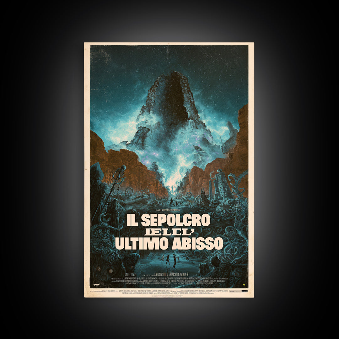The Tomb Of The Last Abyss, Italian Language Horror Movie Poster, 1970s Horror Art, Lovecraftian Horror Poster, Framed Canvas Print
