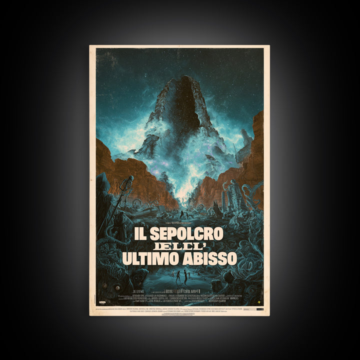 The Tomb Of The Last Abyss, Italian Language Horror Movie Poster, 1970s Horror Art, Lovecraftian Horror Poster, Framed Canvas Print