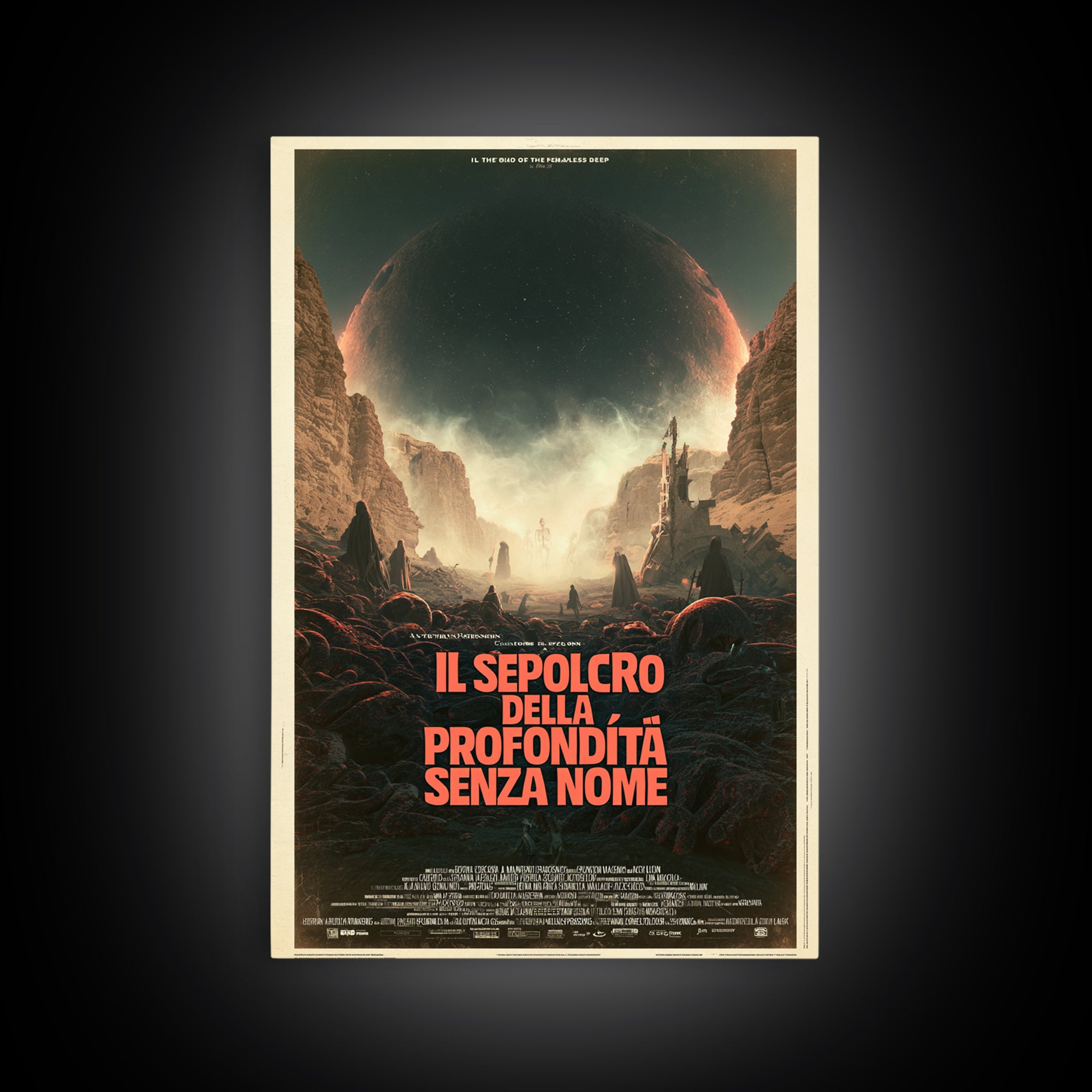 The Tomb Of The Nameless Deep, Italian Language Horror Movie Poster, 1970s Horror Art, Cult Horror Poster, Framed Canvas Print