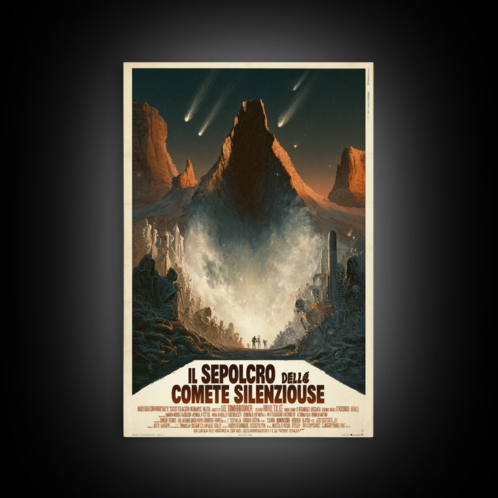 The Tomb Of Silent Comets, Italian Language Horror Movie Poster, 1970s Horror Art, Cult Horror Poster, Framed Canvas Print