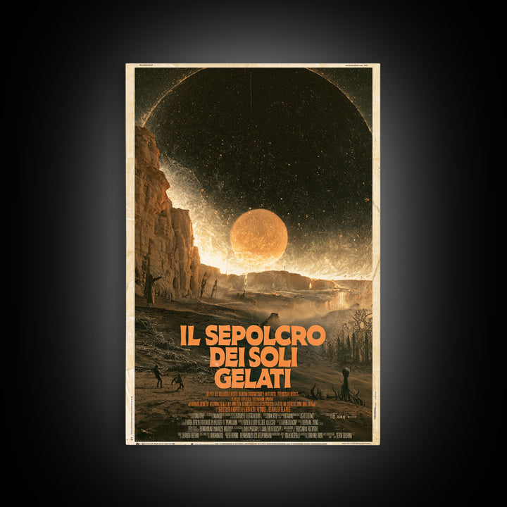 The Tomb Of Frozen Suns, Italian Language Horror Movie Poster, 1970s Horror Art, Gothic Cinema Wall Art, Framed Canvas Print