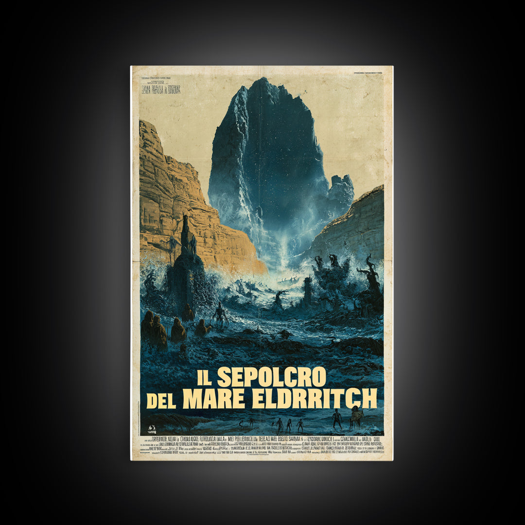 The Tomb Of The Eldritch Sea, Italian Language Horror Movie Poster, 1970s Horror Art, Eldritch Cinema Wall Art, Framed Canvas Print