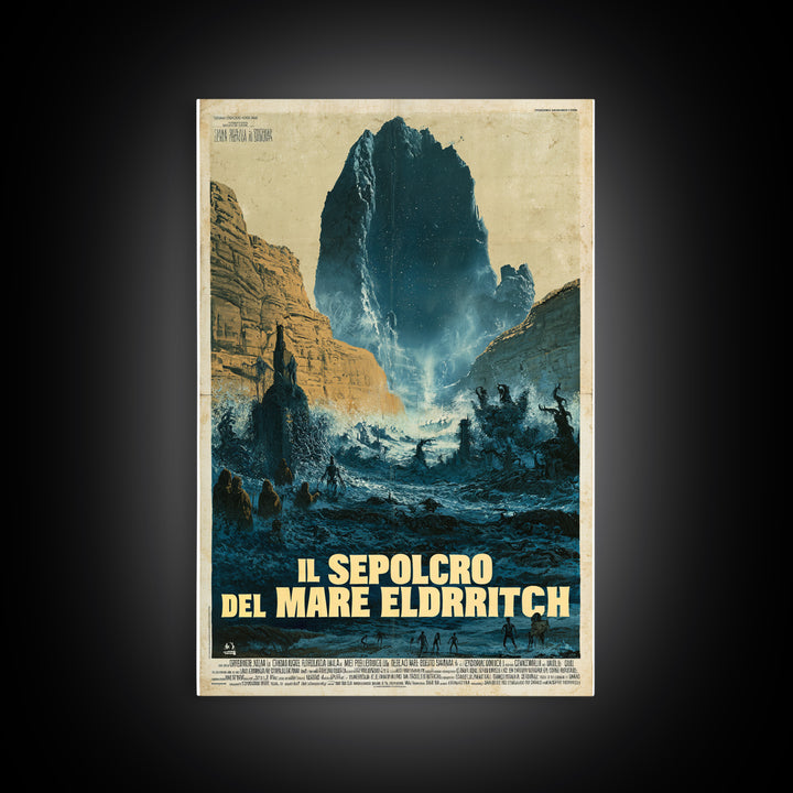 The Tomb Of The Eldritch Sea, Italian Language Horror Movie Poster, 1970s Horror Art, Eldritch Cinema Wall Art, Framed Canvas Print