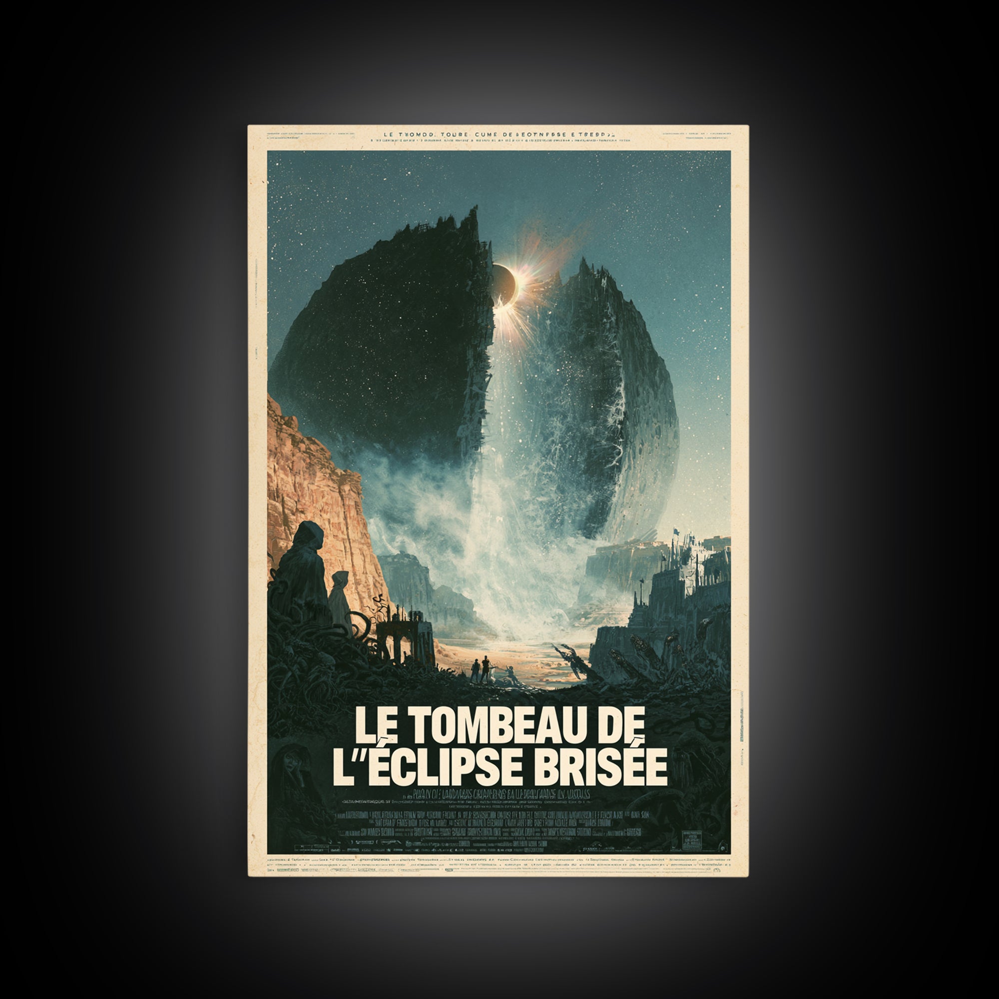 The Tomb Of The Shattered Eclipse, French Language Horror Movie Poster, 1960s Horror Art, Cult Horror Poster, Framed Canvas Print