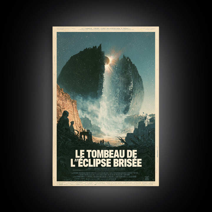 The Tomb Of The Shattered Eclipse, French Language Horror Movie Poster, 1960s Horror Art, Cult Horror Poster, Framed Canvas Print