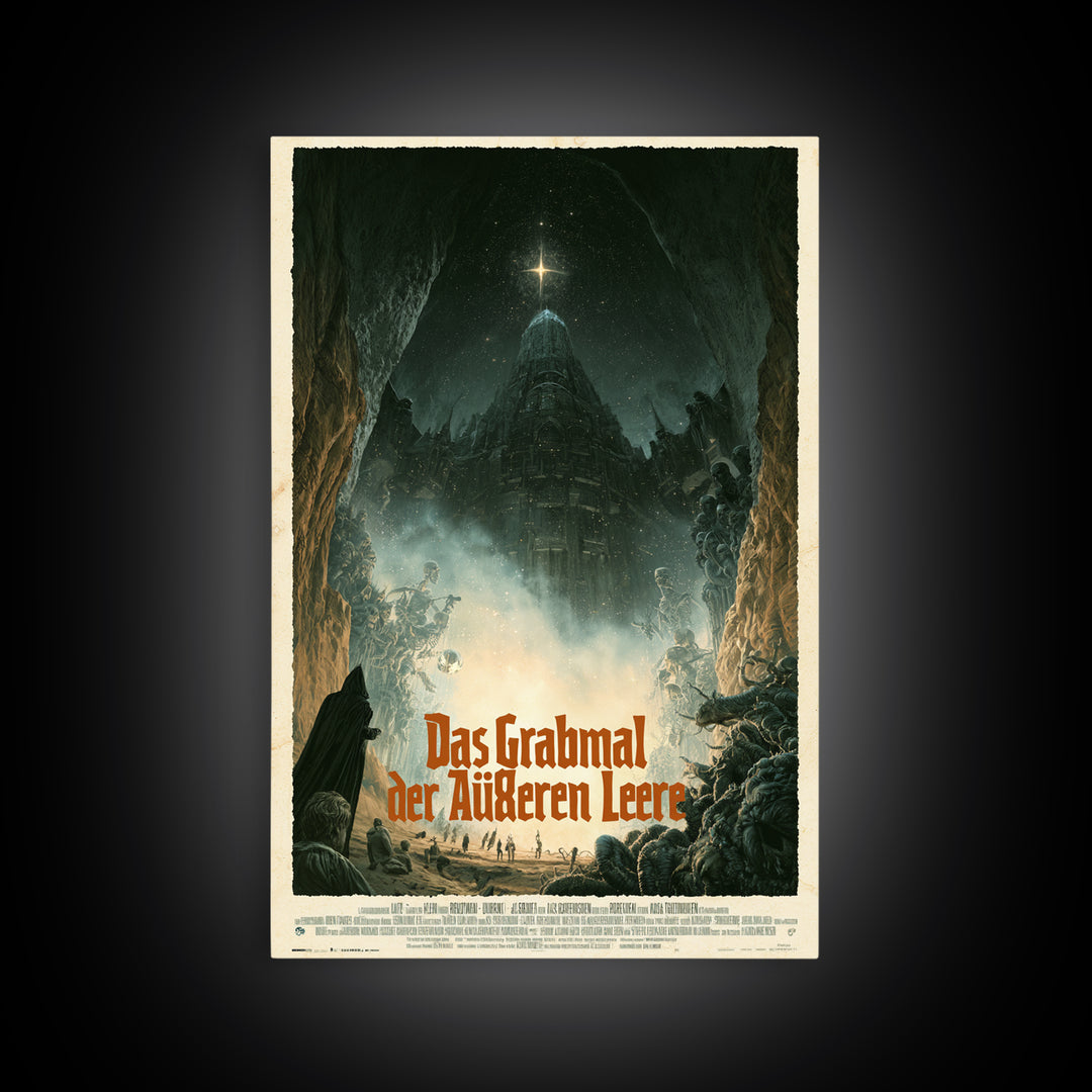The Tomb Of The Outer Void, German Language Horror Movie Poster, 1960s Horror Art, Eldritch Cinema Wall Art, Framed Canvas Print
