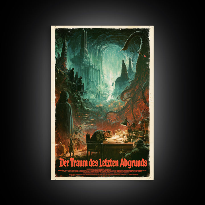 The Dream Of The Last Abyss, German Language Horror Movie Poster, 1960s Horror Art, Eldritch Cinema Wall Art, Framed Canvas Print