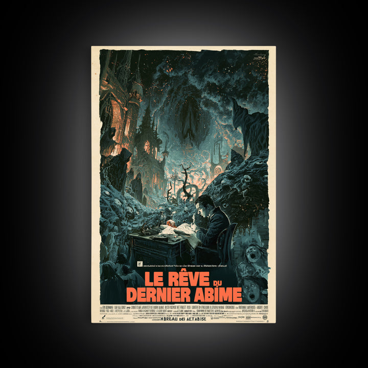 The Dream Of The Last Abyss, French Language Horror Movie Poster, 1960s Horror Art, Lovecraftian Horror Poster, Framed Canvas Print