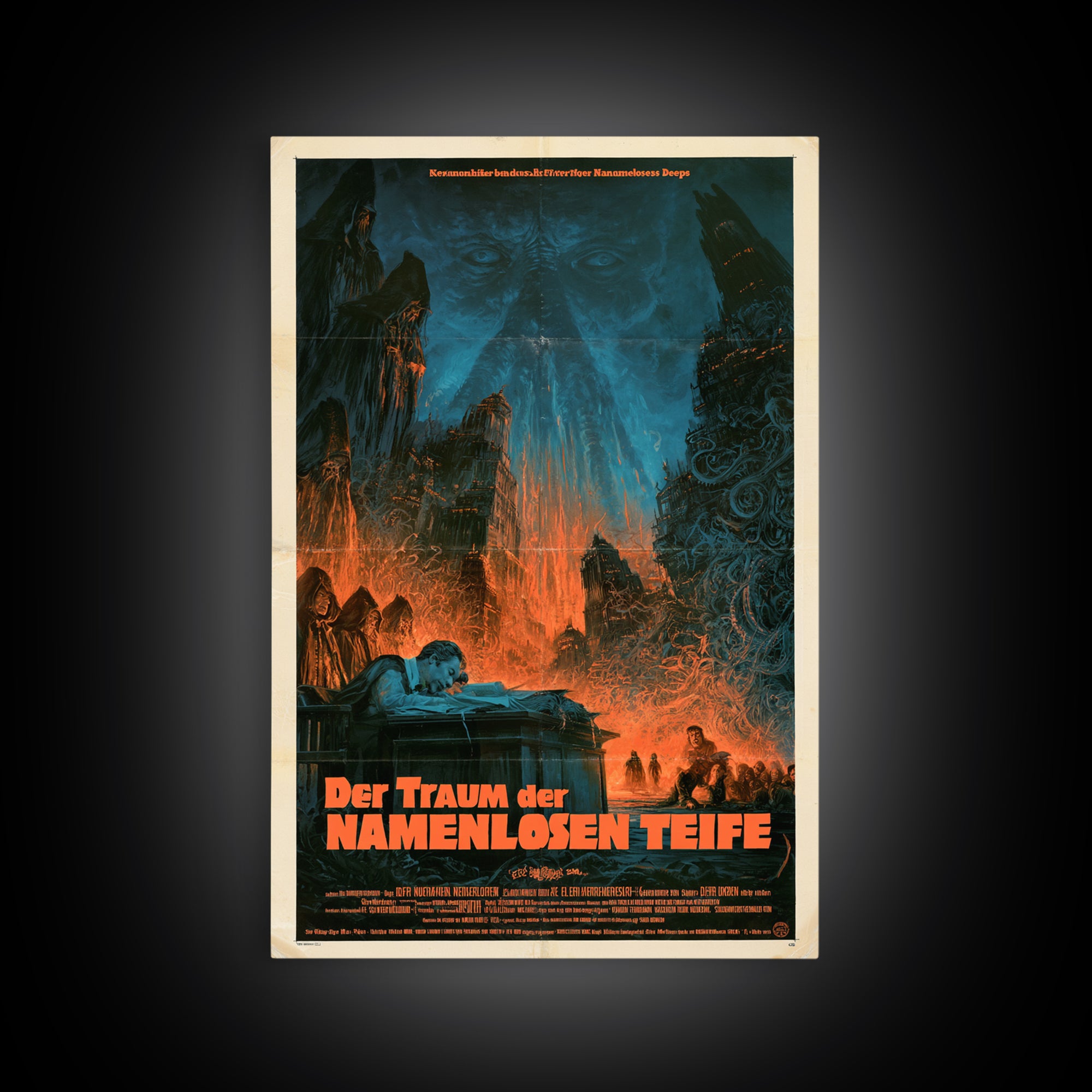 The Dream Of The Nameless Deep, German Language Horror Movie Poster, 1960s Horror Art, Cult Horror Poster, Framed Canvas Print