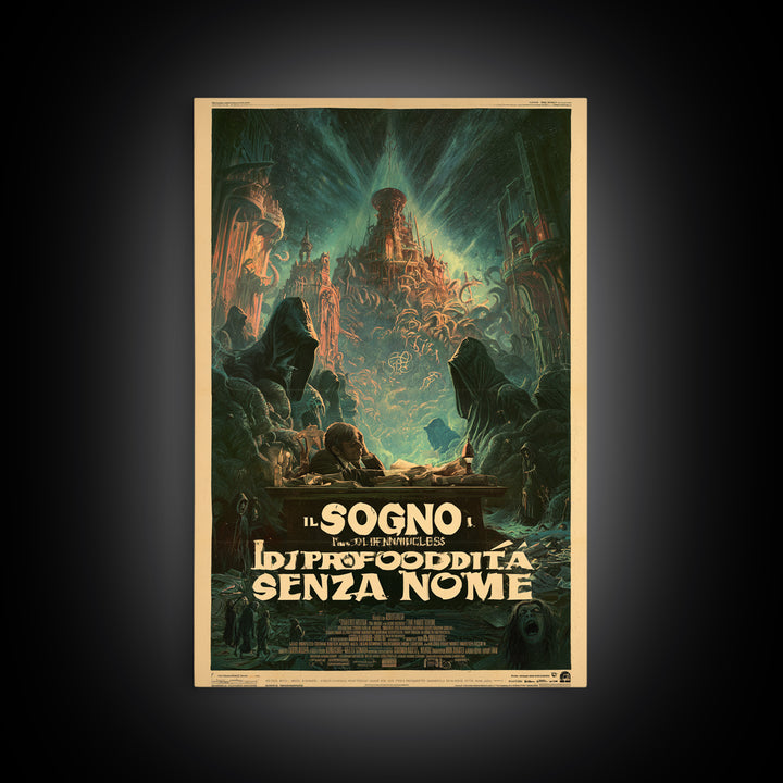 The Dream Of The Nameless Deep, Italian Language Horror Movie Poster, 1970s Horror Art, Cult Horror Poster, Framed Canvas Print