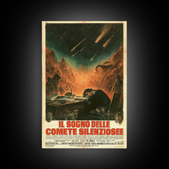 The Dream Of Silent Comets, Italian Language Horror Movie Poster, 1970s Horror Art, Eldritch Cinema Wall Art, Framed Canvas Print