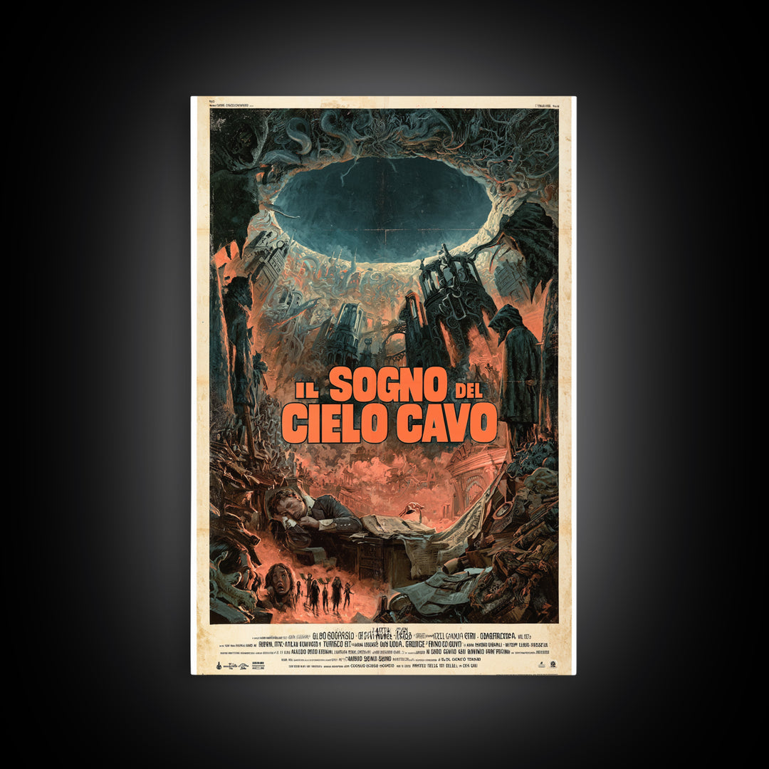 The Dream Of The Hollow Sky, Italian Language Horror Movie Poster, 1970s Horror Art, Cosmic Horror Movie Art, Canvas Print, Macabre Wall Art