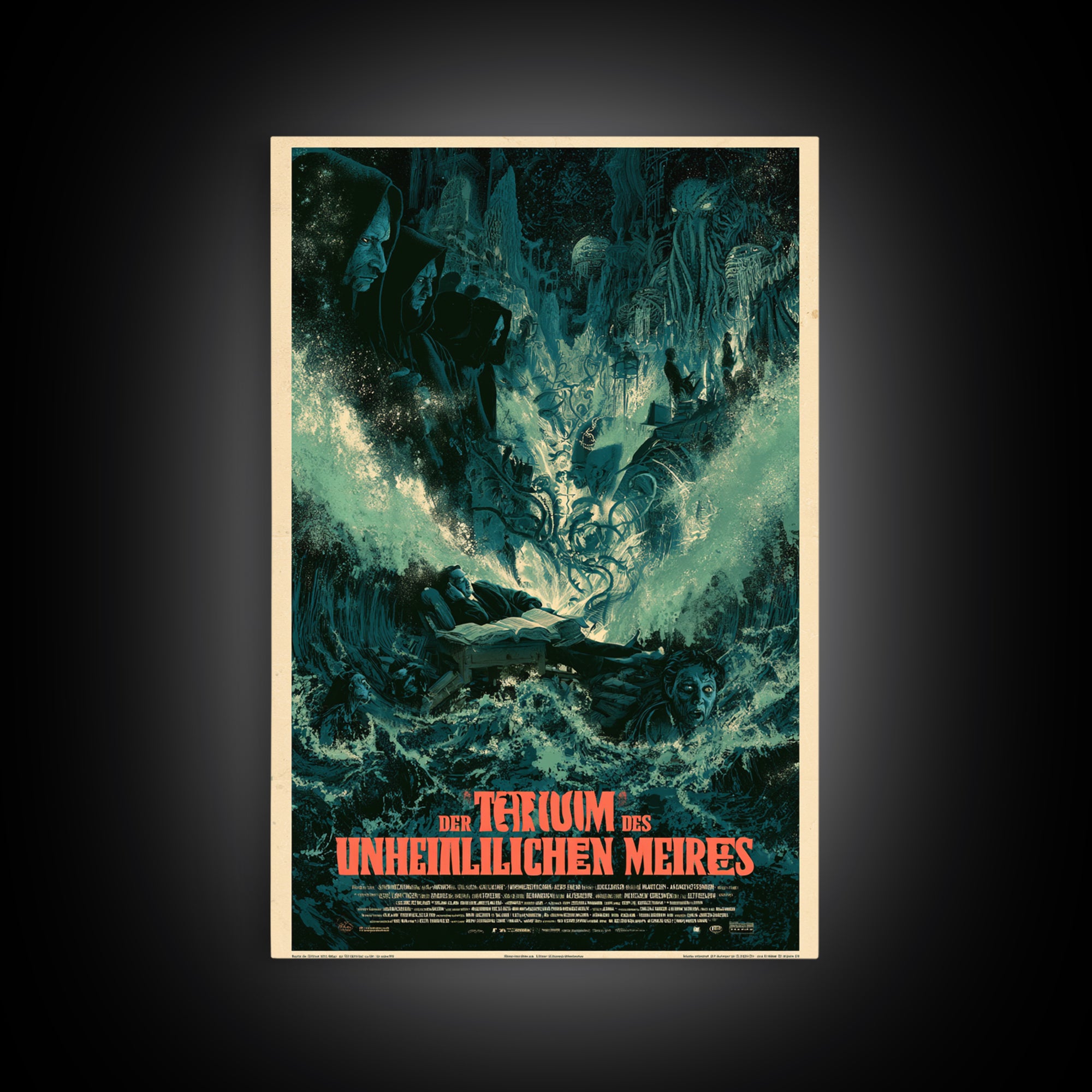 The Dream Of The Eldritch Sea, German Language Horror Movie Poster, 1960s Horror Art, Cosmic Horror Movie Art, Canvas Print