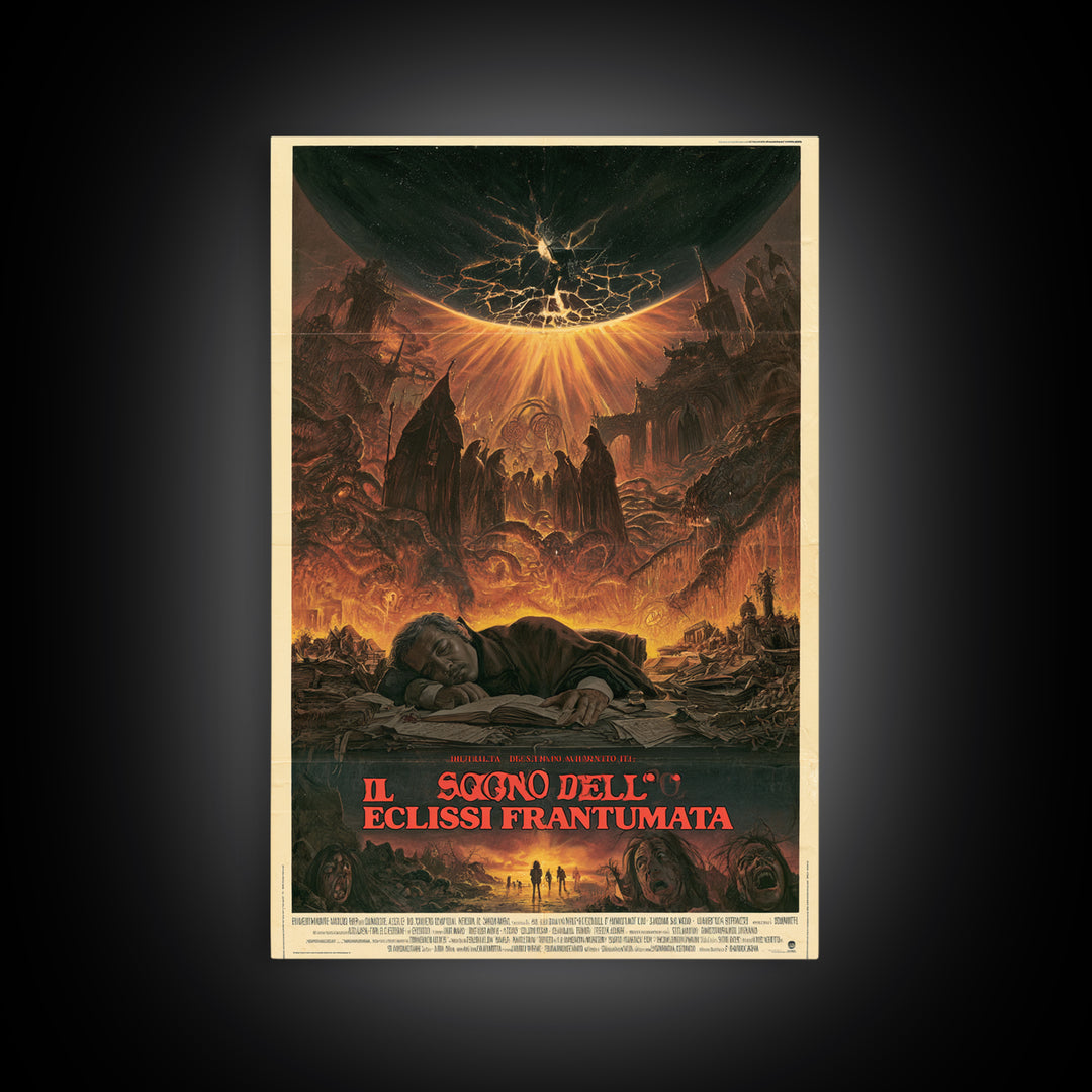The Dream Of The Shattered Eclipse, Italian Language Horror Movie Poster, 1970s Horror Art, Cosmic Horror Movie Art, Canvas Print