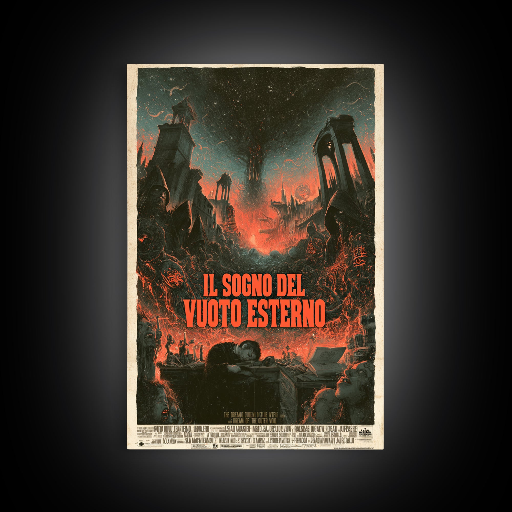 The Dream Of The Outer Void, Italian Language Horror Movie Poster, 1970s Horror Art, Cult Horror Poster, Framed Canvas Print