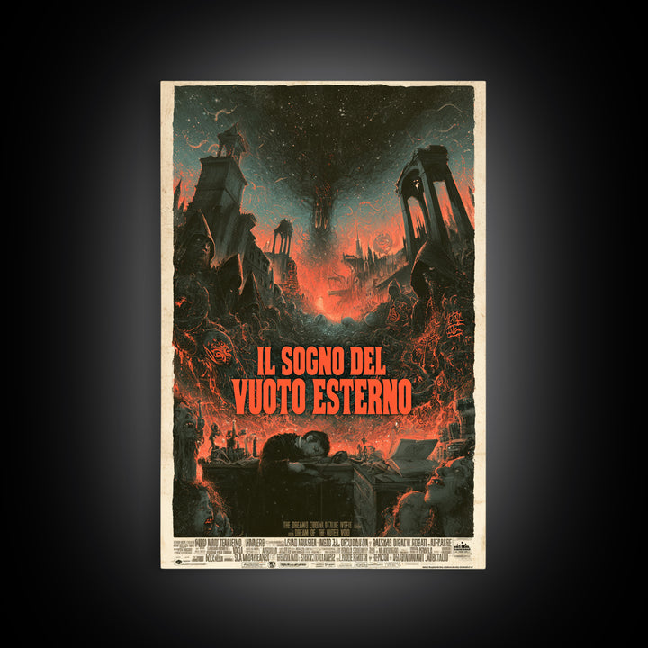 The Dream Of The Outer Void, Italian Language Horror Movie Poster, 1970s Horror Art, Cult Horror Poster, Framed Canvas Print