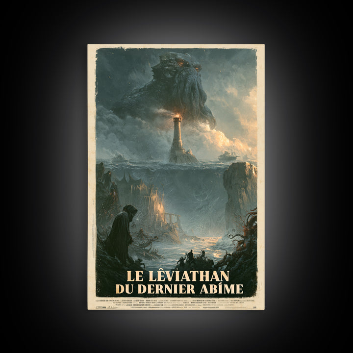 The Leviathan Of The Last Abyss, French Language Horror Movie Poster, 1960s Horror Art, Classic Monster Poster, Canvas Print