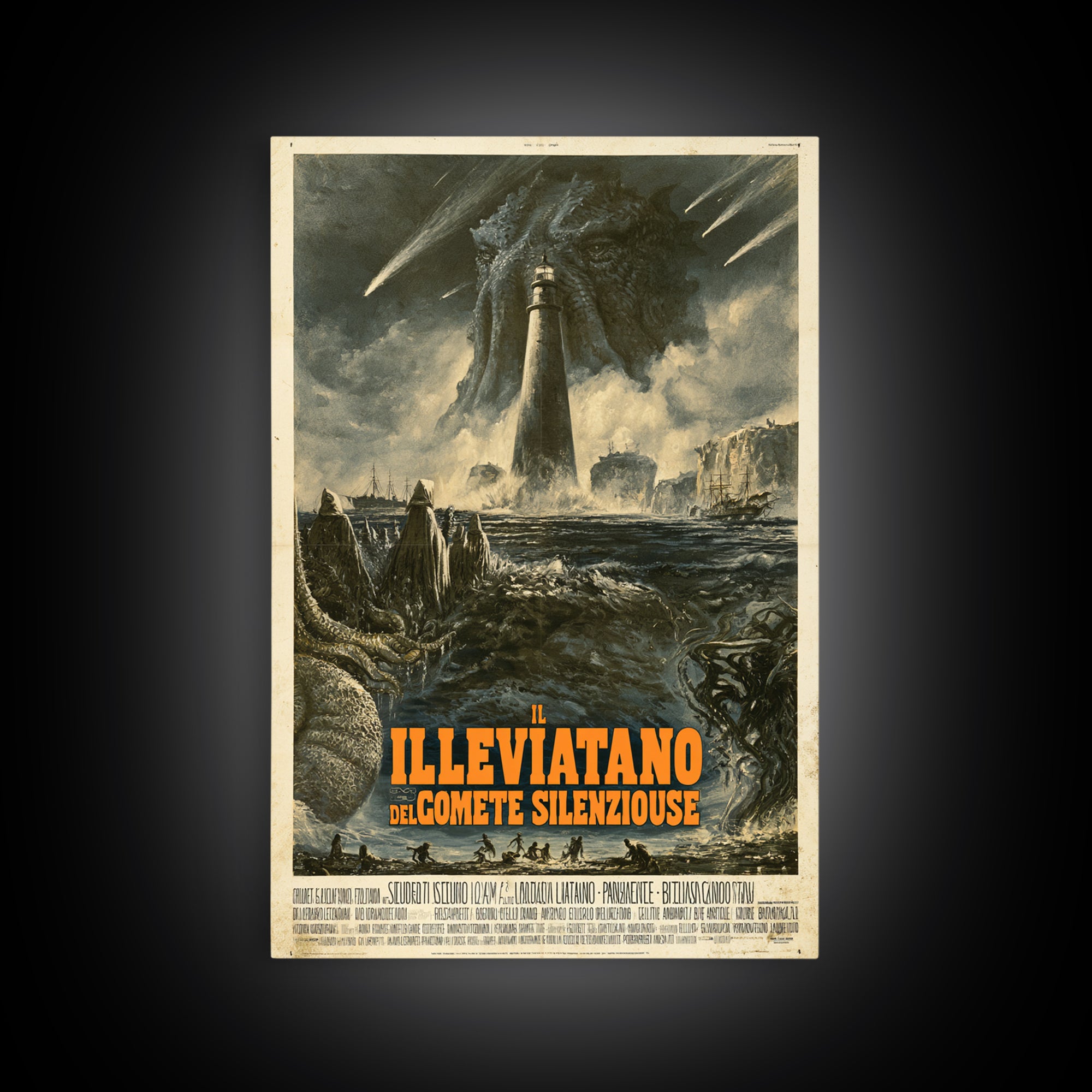 The Leviathan Of Silent Comets, Italian Language Horror Movie Poster, 1970s Horror Art, Cosmic Horror Movie Art, Canvas Print
