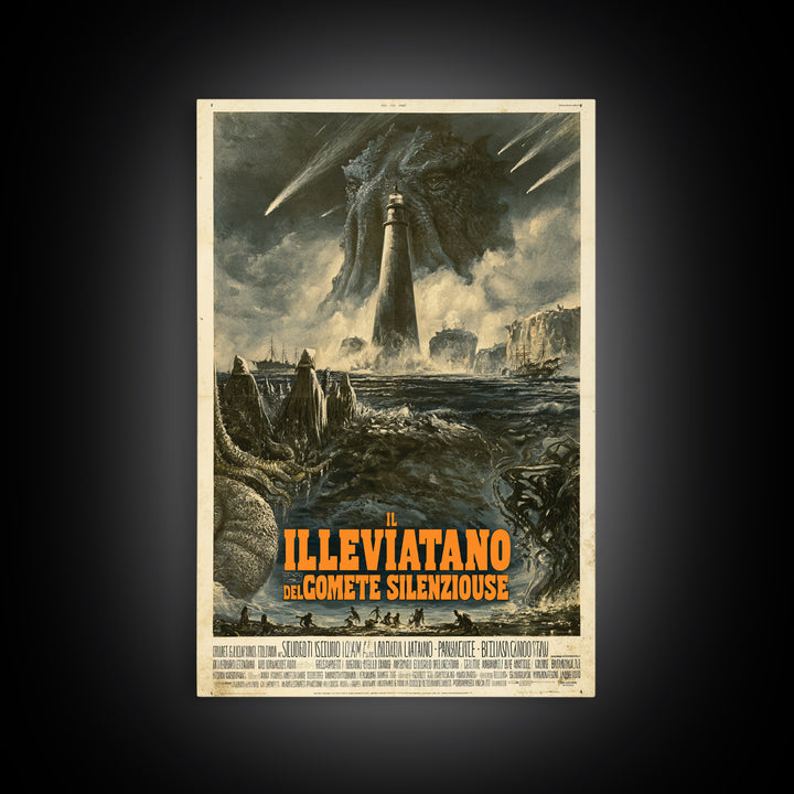The Leviathan Of Silent Comets, Italian Language Horror Movie Poster, 1970s Horror Art, Cosmic Horror Movie Art, Canvas Print