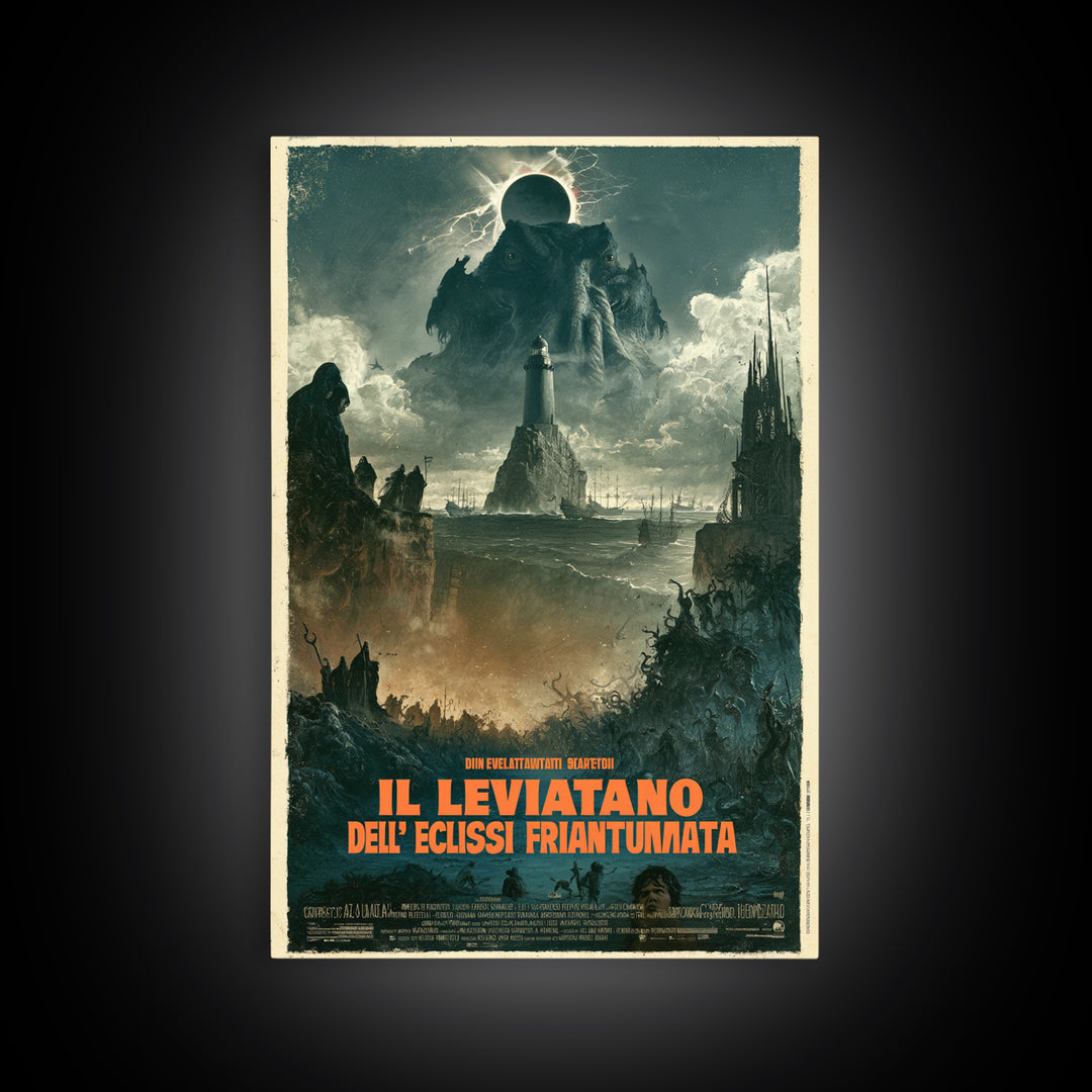 The Leviathan Of The Shattered Eclipse, Italian Language Horror Movie Poster, 1970s Horror Art, Classic Monster Poster, Canvas Print