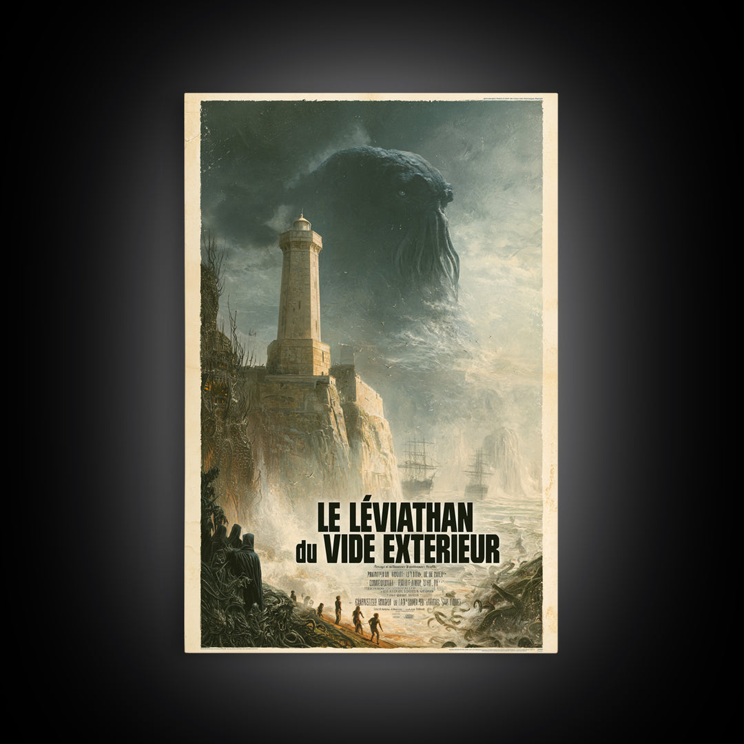 The Leviathan Of The Outer Void, French Language Horror Movie Poster, 1960s Horror Art, Cosmic Horror Movie Art, Canvas Print