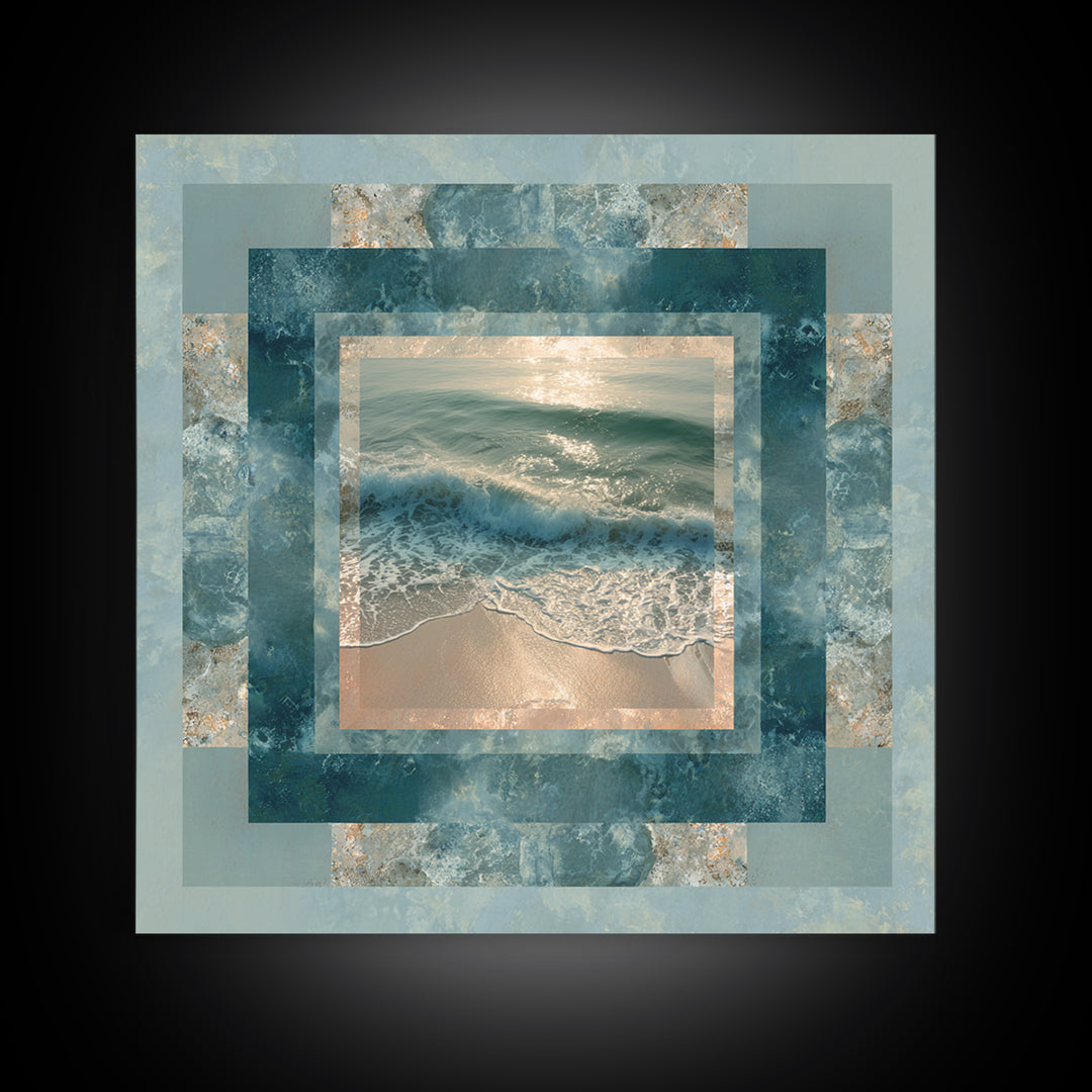 Storm Cloud over Deep Green Water Canvas Print, Coastal Art, Original Painting, Coastal Decor, Fine Art, Coastal, Beach Decor, COA-1x1-20
