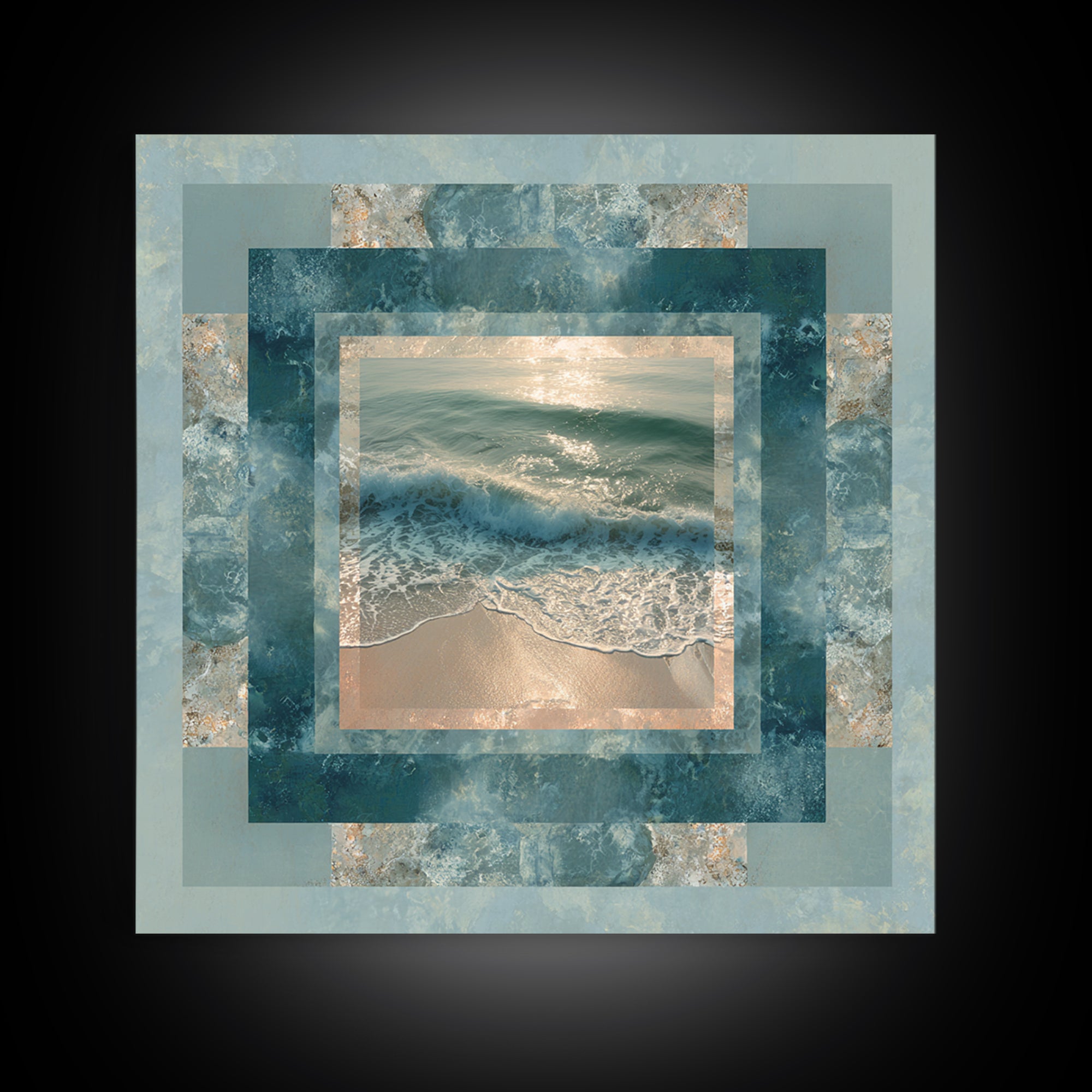 Storm Cloud over Deep Green Water Canvas Print, Coastal Art, Original Painting, Coastal Decor, Fine Art, Coastal, Beach Decor, COA-1x1-20